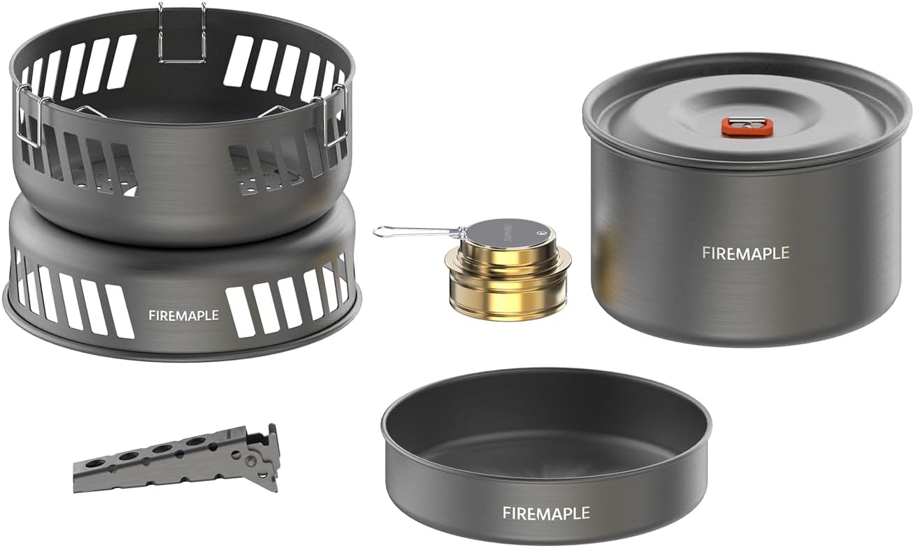 Firemaple Cooking Kit with Pans and Alcohol Burner - Longshot Tactical