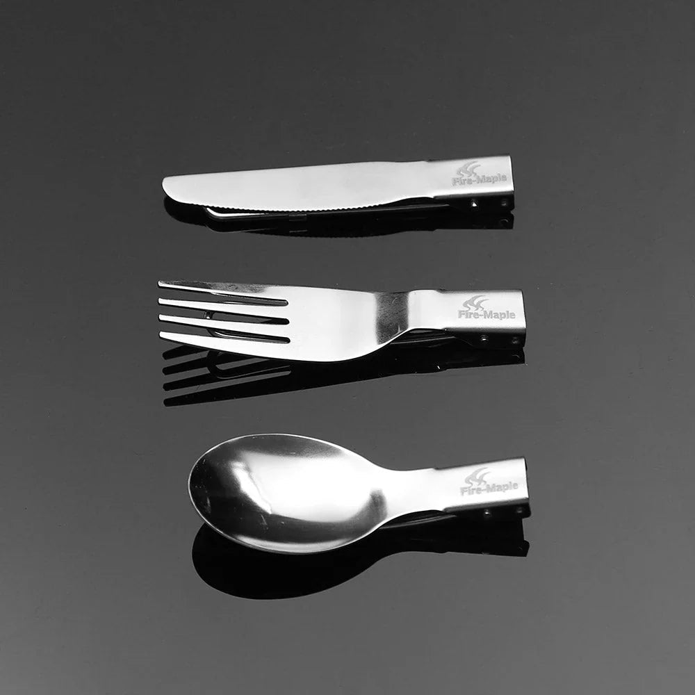 Firemaple FMT - 803 Stainless Folding Cutlery Set - Longshot Tactical