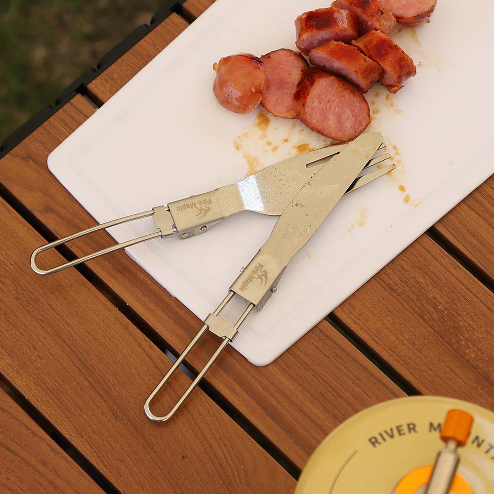 Firemaple FMT - 803 Stainless Folding Cutlery Set - Longshot Tactical