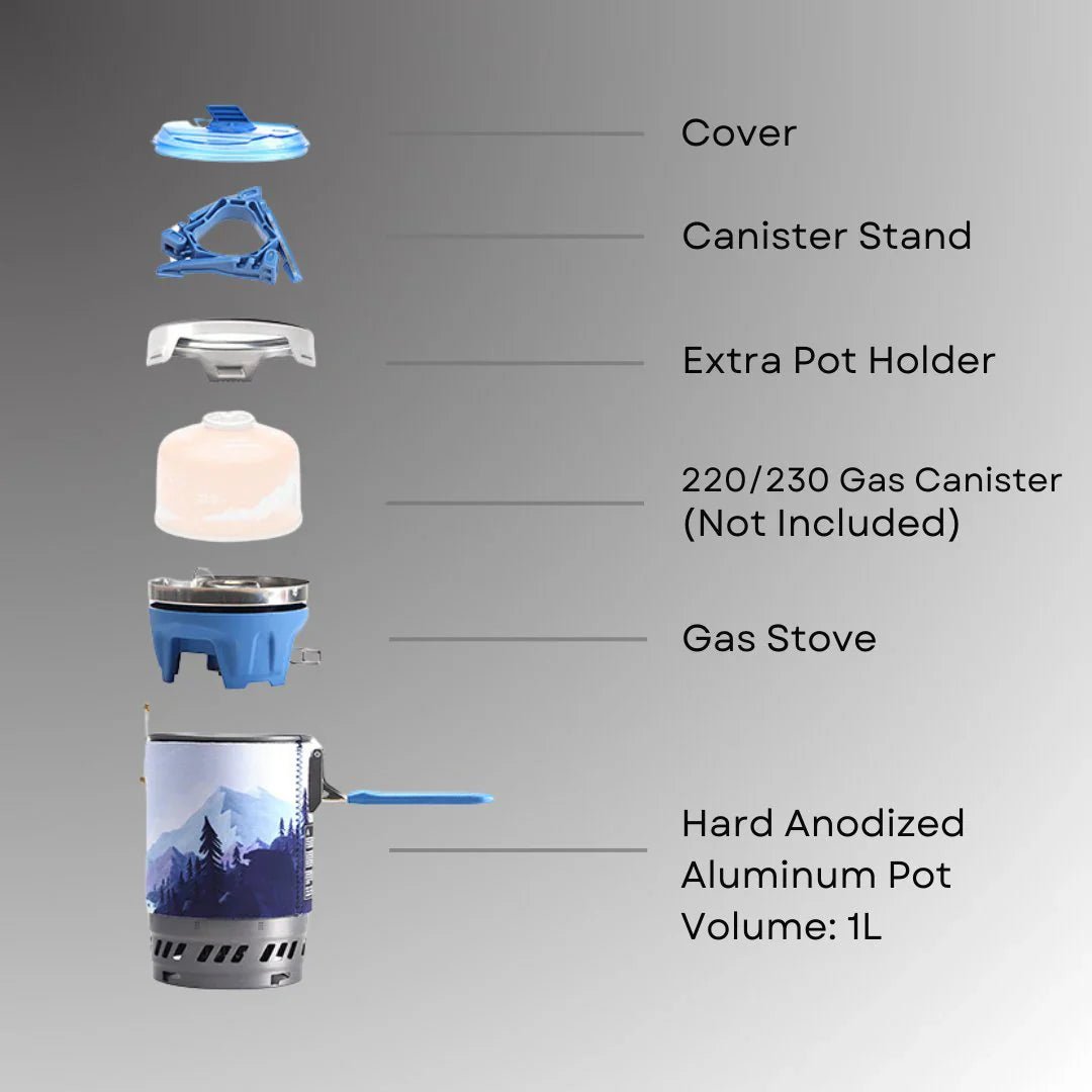 Firemaple Polaris Pressure Regulator Cooking System (Blue) - Longshot Tactical