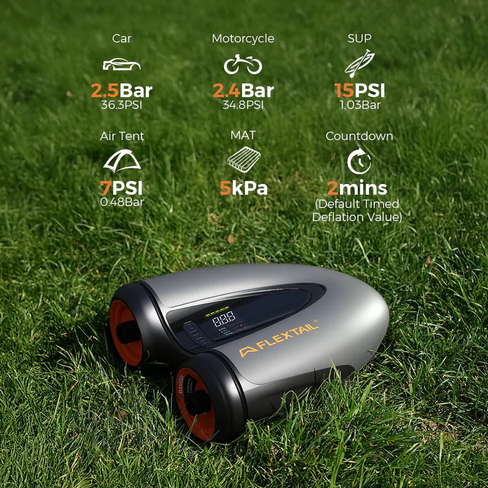 Flextail Gear EVO SUP PUMP PRO - 45PSI & 8000mAh Built - in Battery SUP & Tire Pump - Longshot Tactical