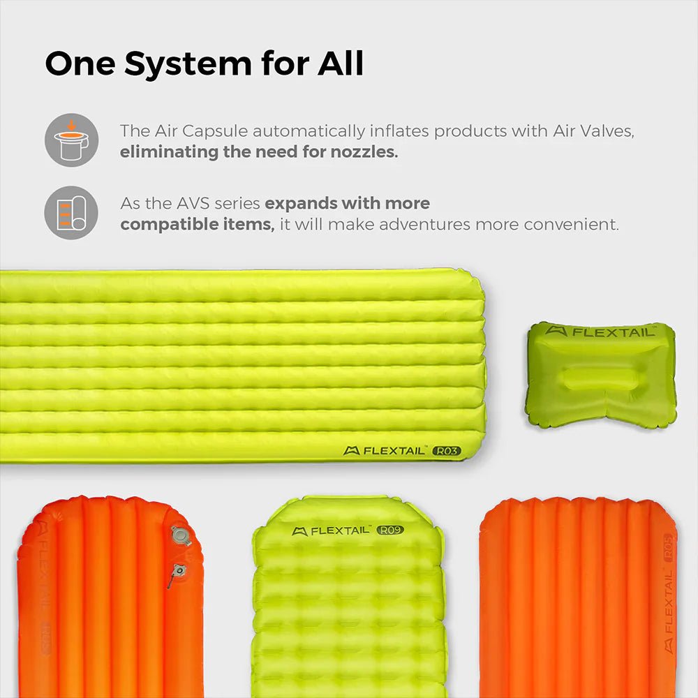 Flextail Gear Tiny Sleeping Pad R03 AVS - 3.5 R - Value 3 Season Sleeping Pad with Pump (Regular) - Longshot Tactical