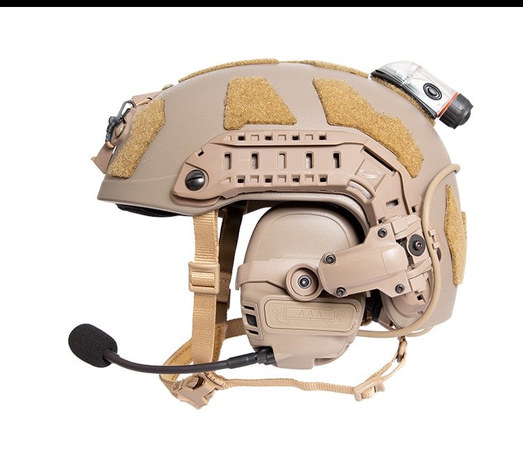 FMA - FCS Falcon Ears Tactical Communication Headset STD (Black / Tan) - Longshot Tactical