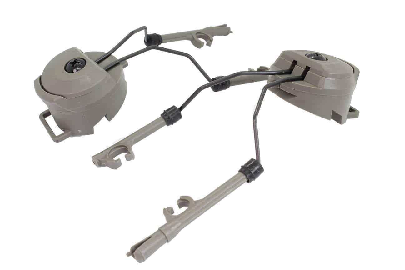 FMA PT Headset and Helmet Rail Adapter Set - OD Green - Longshot Tactical