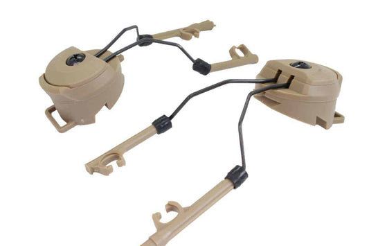 FMA PT Headset and Helmet Rail Adapter Set - Tan - Longshot Tactical