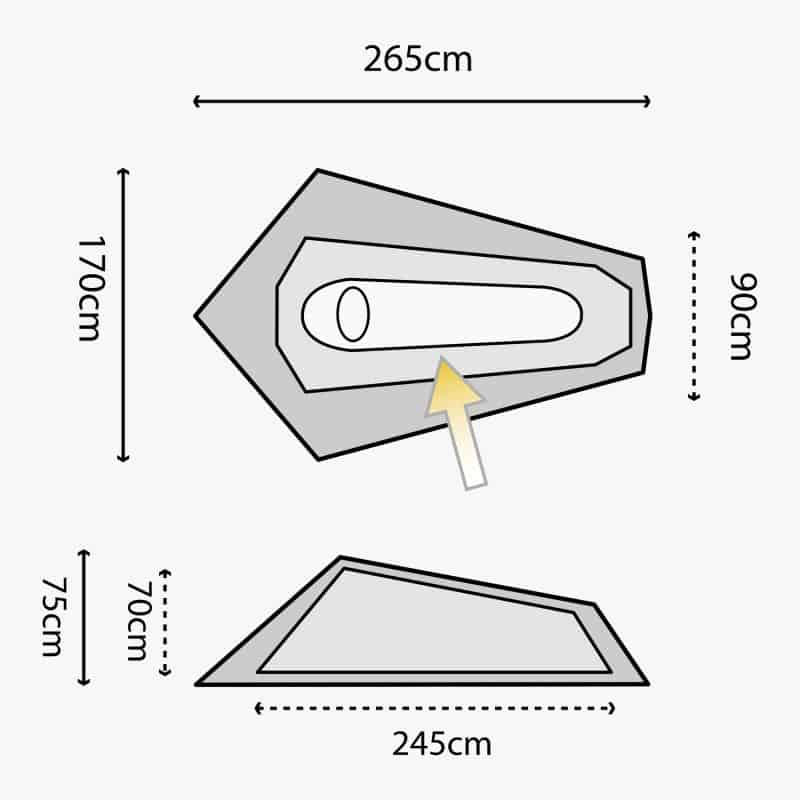 Highlander Blackthorn 1 Lightweight Solo Backpacking Tent (Various colours) - Longshot Tactical