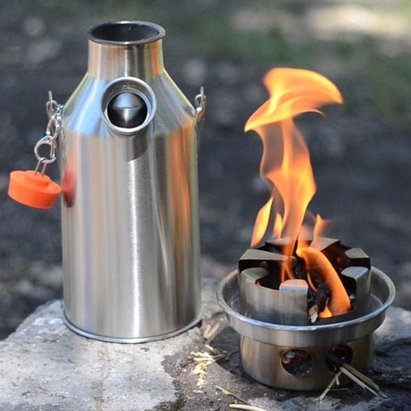 Kelly Kettle Trekker' Kit Fire Kettle and Stove (Stainless Steel) - Longshot Tactical
