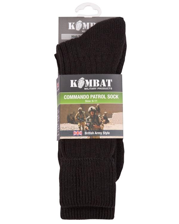 Kombat UK Patrol Socks (Size 6 - 11) - Black - Longshot Tactical