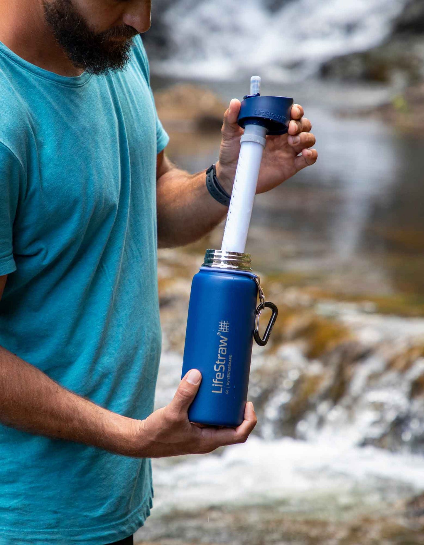 Lifestraw Go Stainless Steel 700ml Filter Water Bottle (Various Colours) - Longshot Tactical