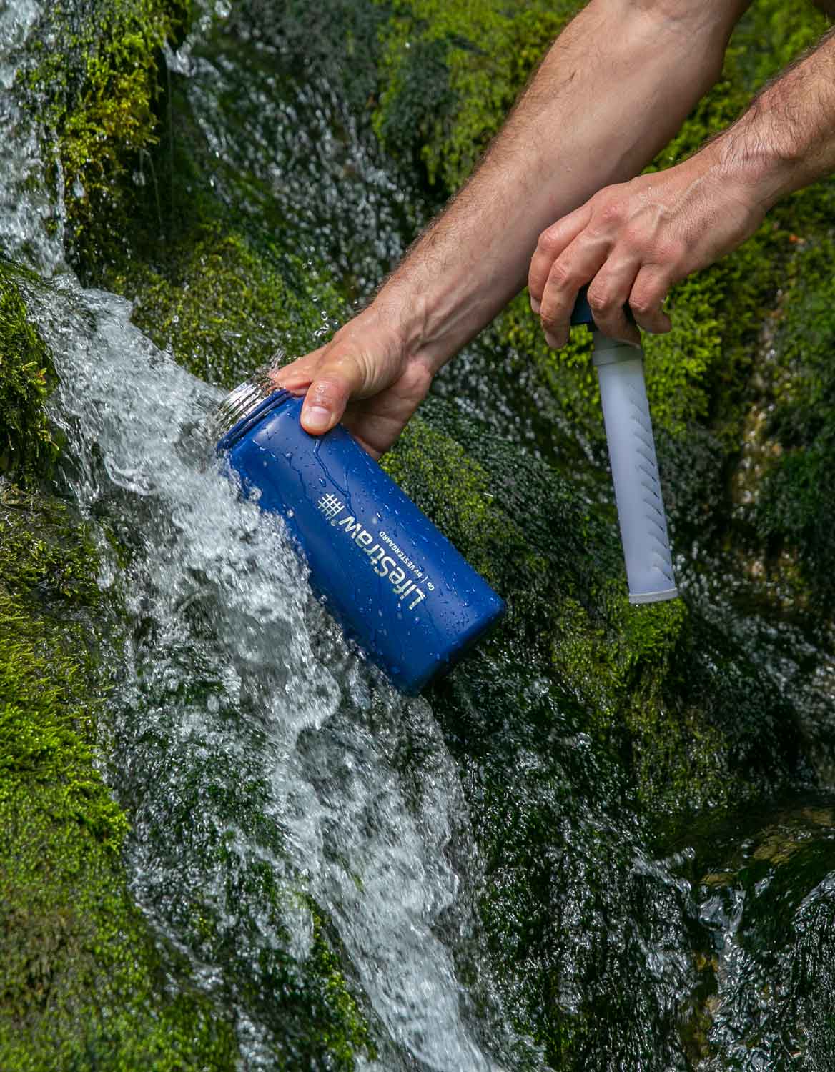 Lifestraw Go Stainless Steel 700ml Filter Water Bottle (Various Colours) - Longshot Tactical