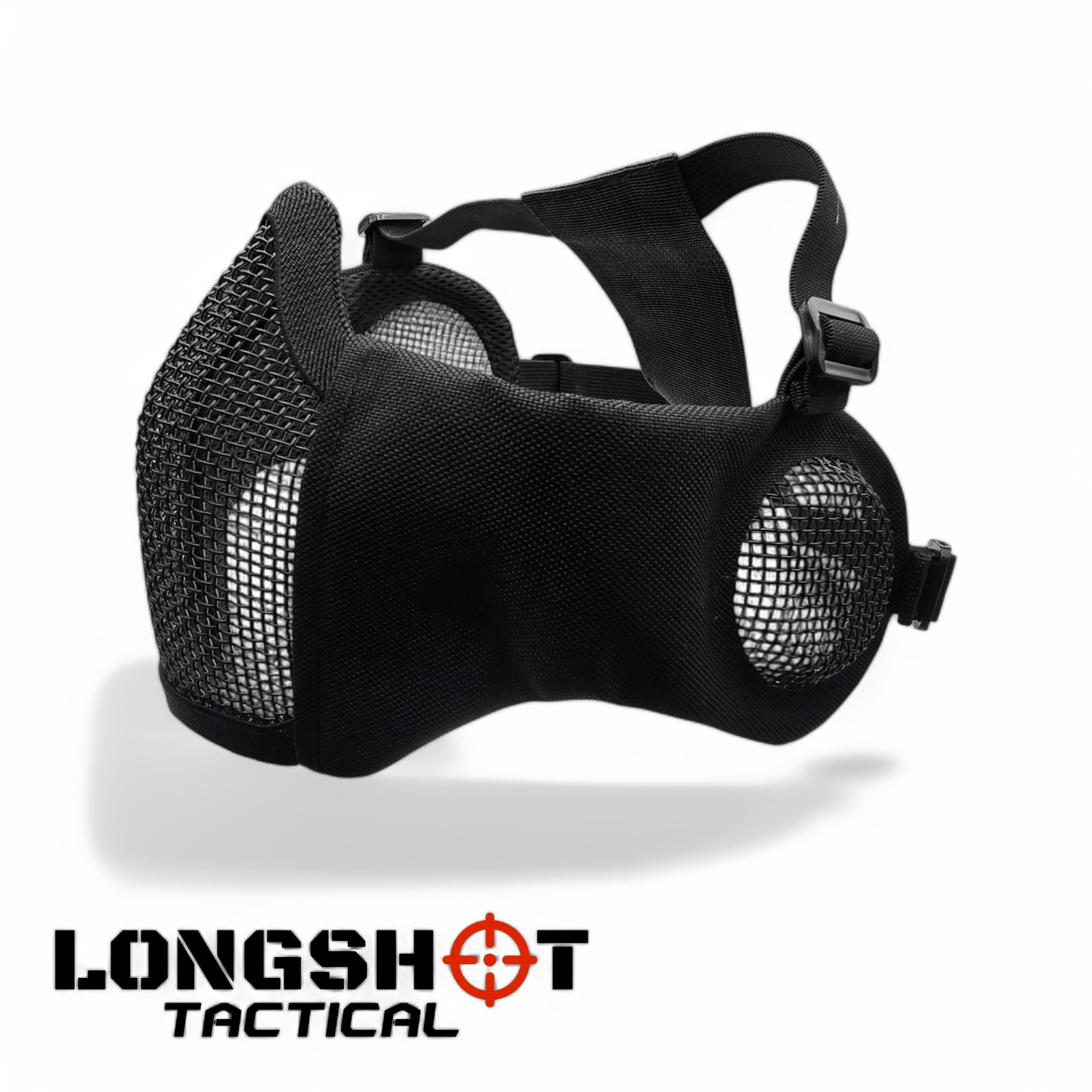 Longshot Tactical Airsoft Mesh Face Mask - Black - Longshot Tactical