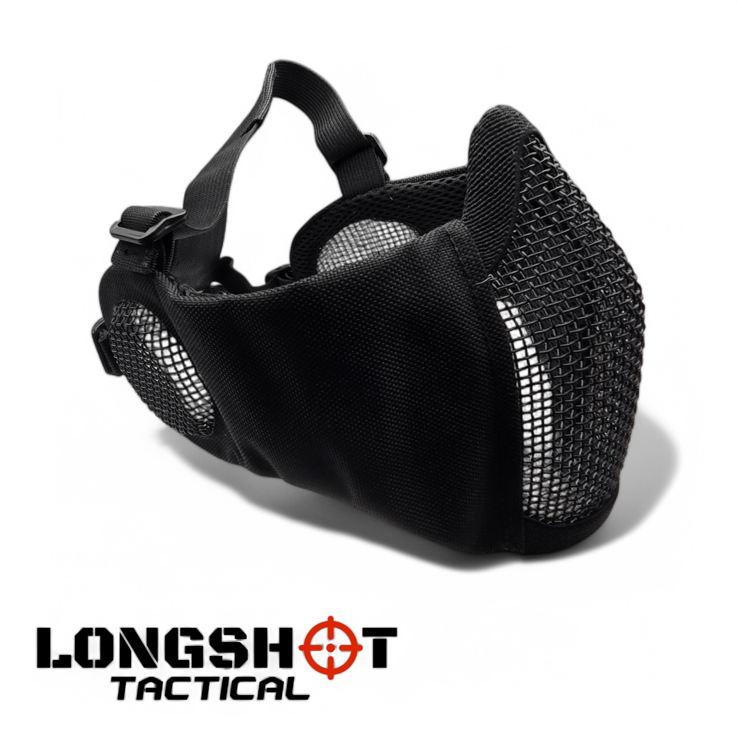 Longshot Tactical Airsoft Mesh Face Mask - Black - Longshot Tactical