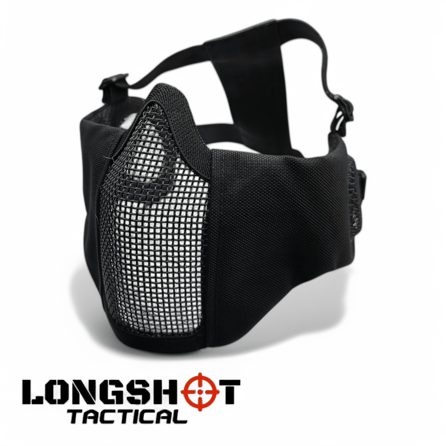 Longshot Tactical Airsoft Mesh Face Mask - Black - Longshot Tactical