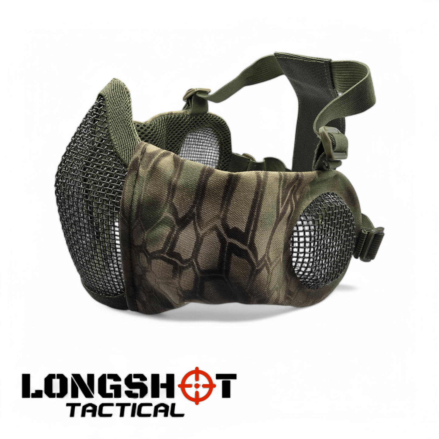 Longshot Tactical Airsoft Mesh Face Mask - Reptile - Longshot Tactical