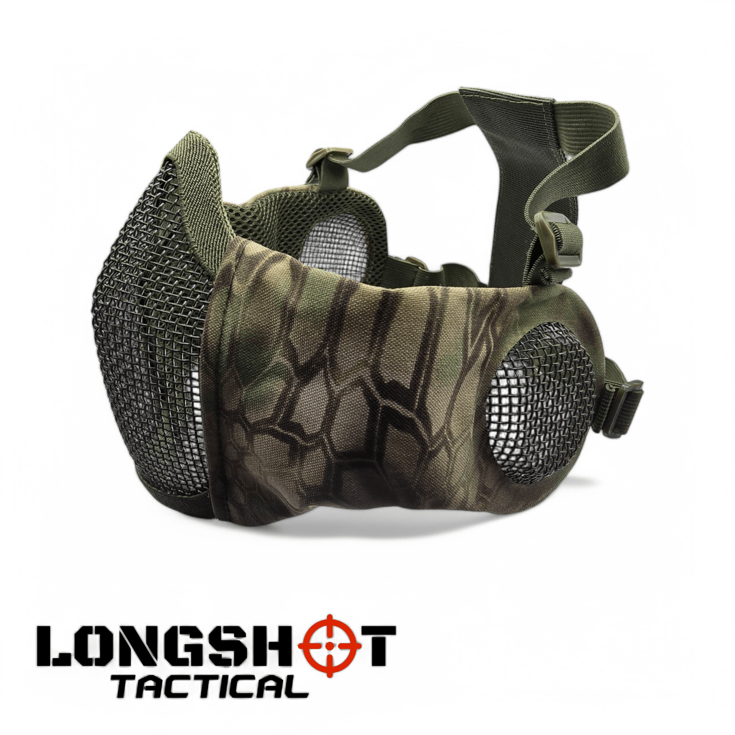 Longshot Tactical Airsoft Mesh Face Mask - Reptile - Longshot Tactical