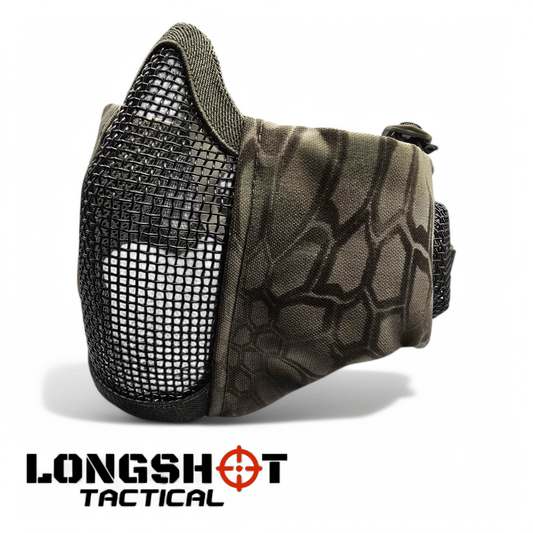 Longshot Tactical Airsoft Mesh Face Mask - Reptile - Longshot Tactical