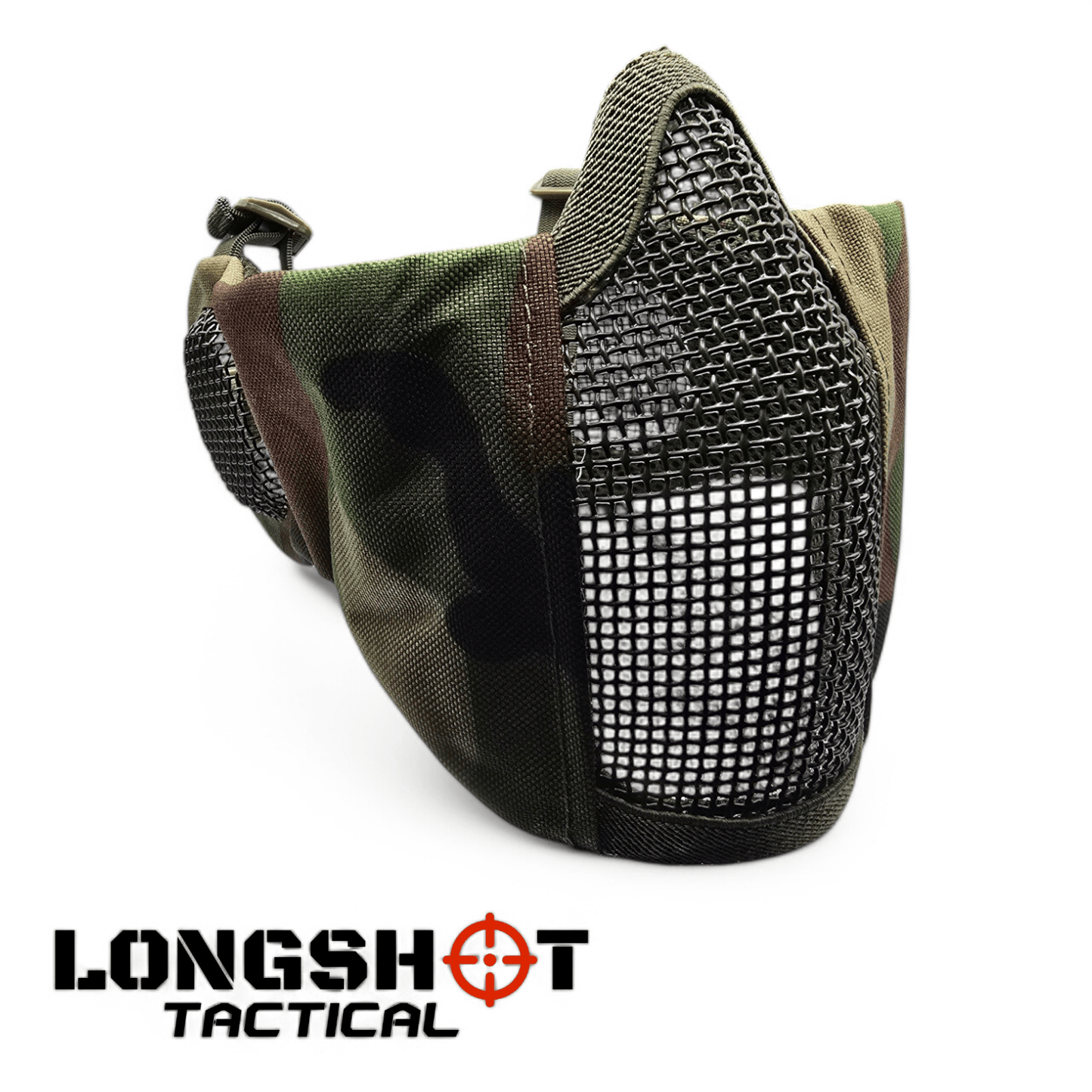 Longshot Tactical Airsoft Mesh Face Mask - Woodland DPM - Longshot Tactical