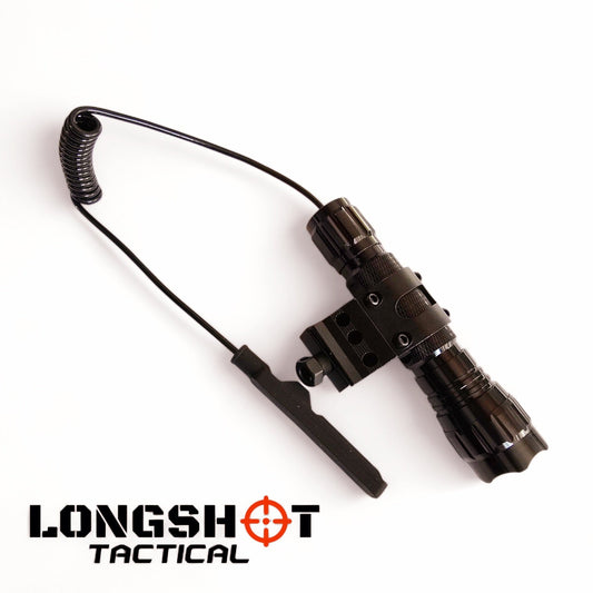 Longshot Tactical Flashlight with 20mm Rail Attachment and Switch - Longshot Tactical