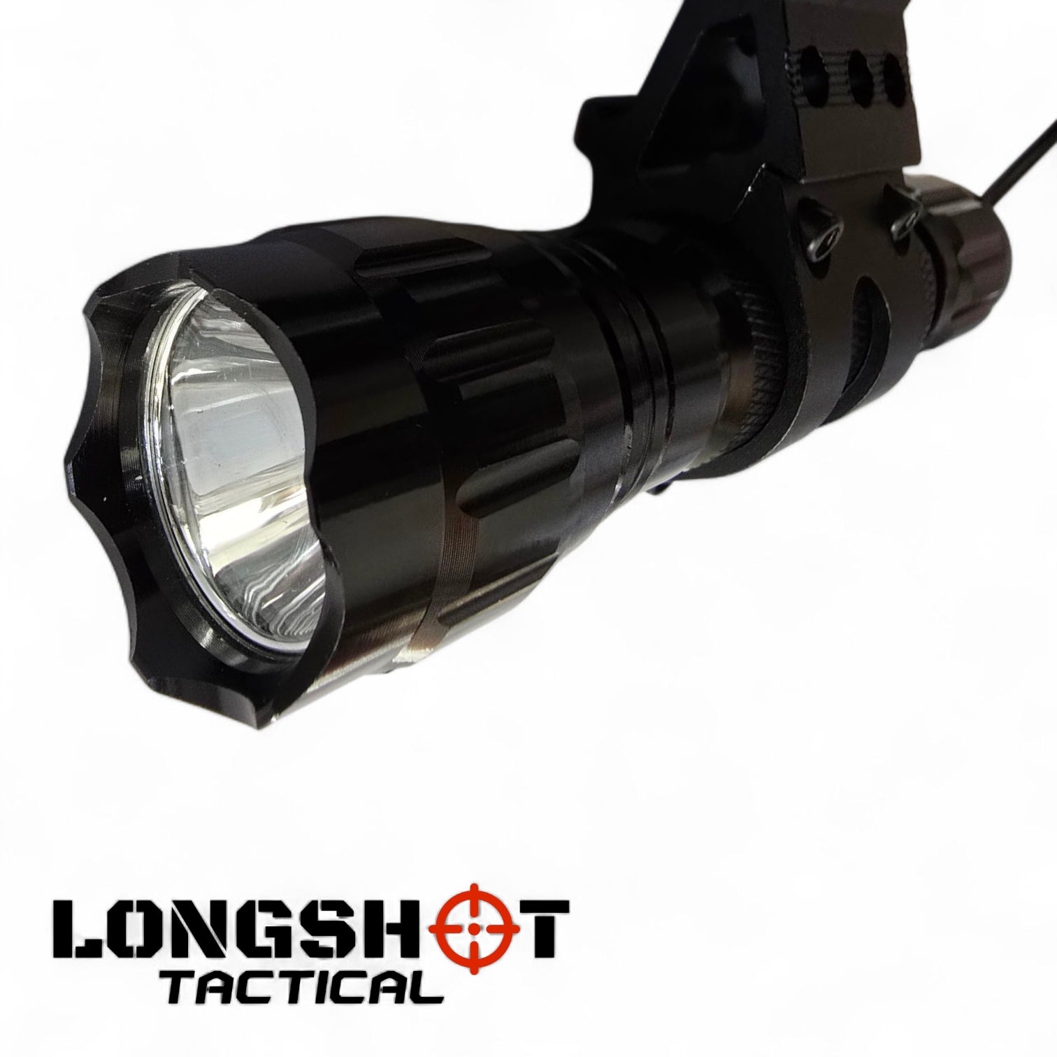 Longshot Tactical Flashlight with 20mm Rail Attachment and Switch - Longshot Tactical