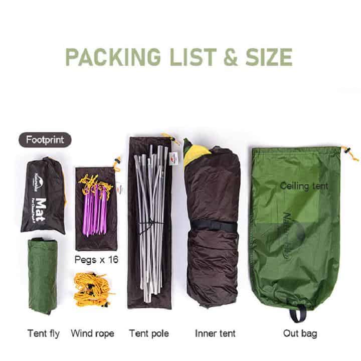 Naturehike Cloud Peak 2 - Man Tent (Green) - Longshot Tactical