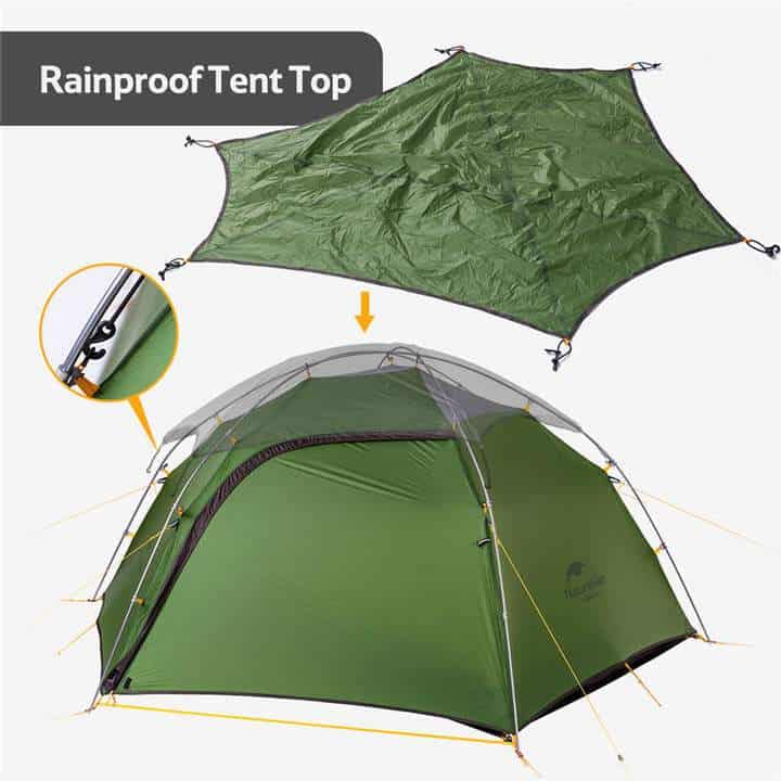 Naturehike Cloud Peak 2 - Man Tent (Green) T DOOR (Limited Run) - Longshot Tactical