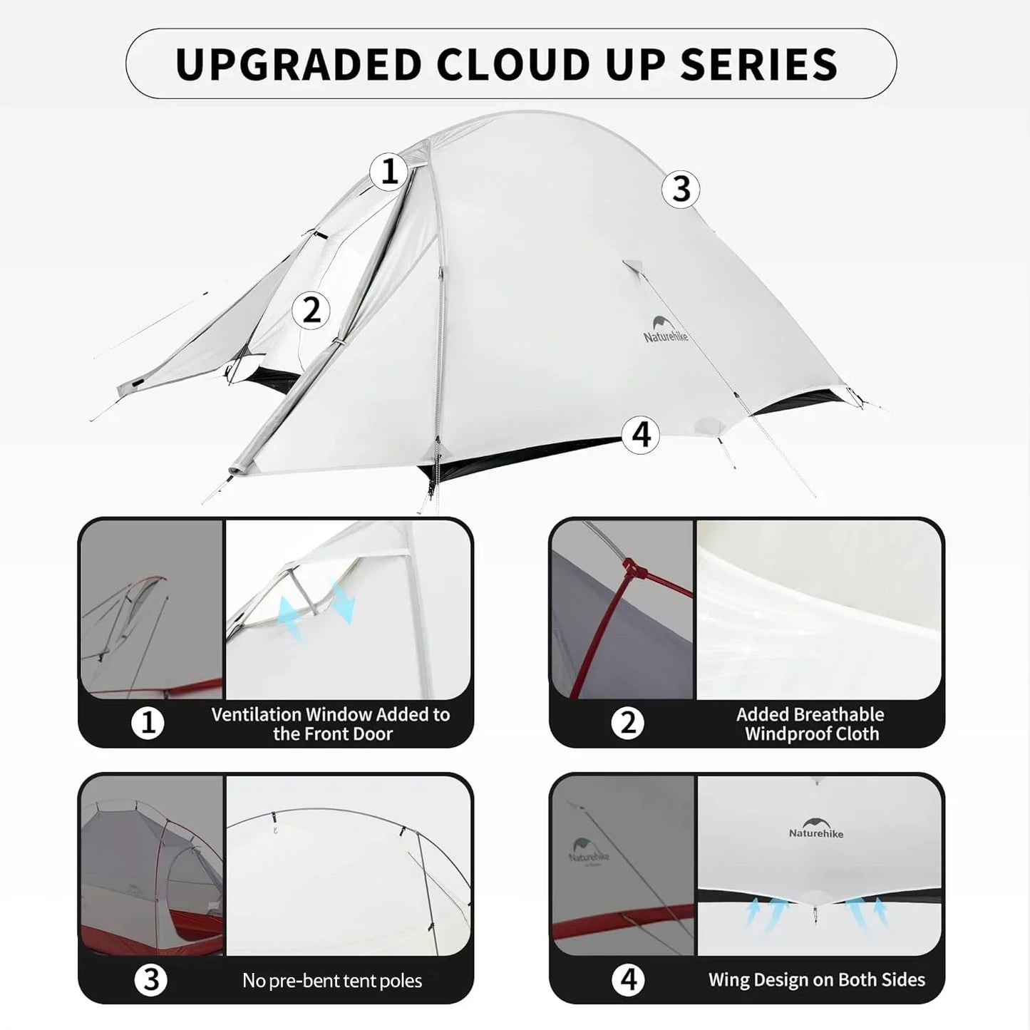 Naturehike Cloud Up Ultralight 1 Person Tent with footprint - Longshot Tactical