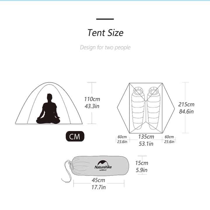 Naturehike Star - River 2 Lightweight 2 - Man Tent With Mat (Various Colours) - Longshot Tactical
