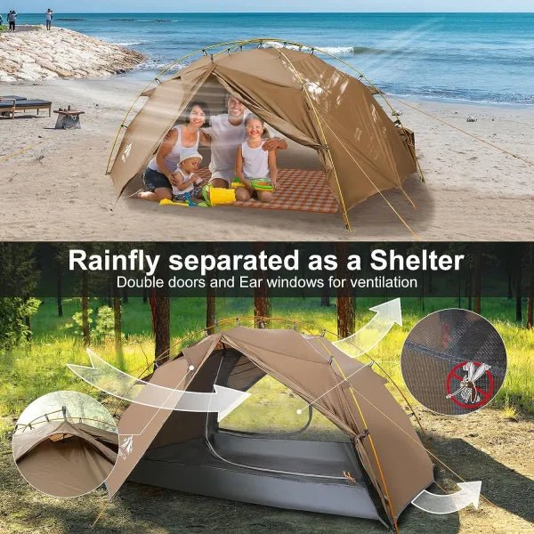 Night Cat 2 Persons backpacking tent with Aluminium Poles - Longshot Tactical