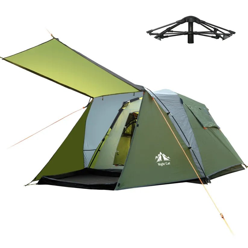 Night Cat 3 - Person Pop - Up Cabin Tent with Porch - Longshot Tactical