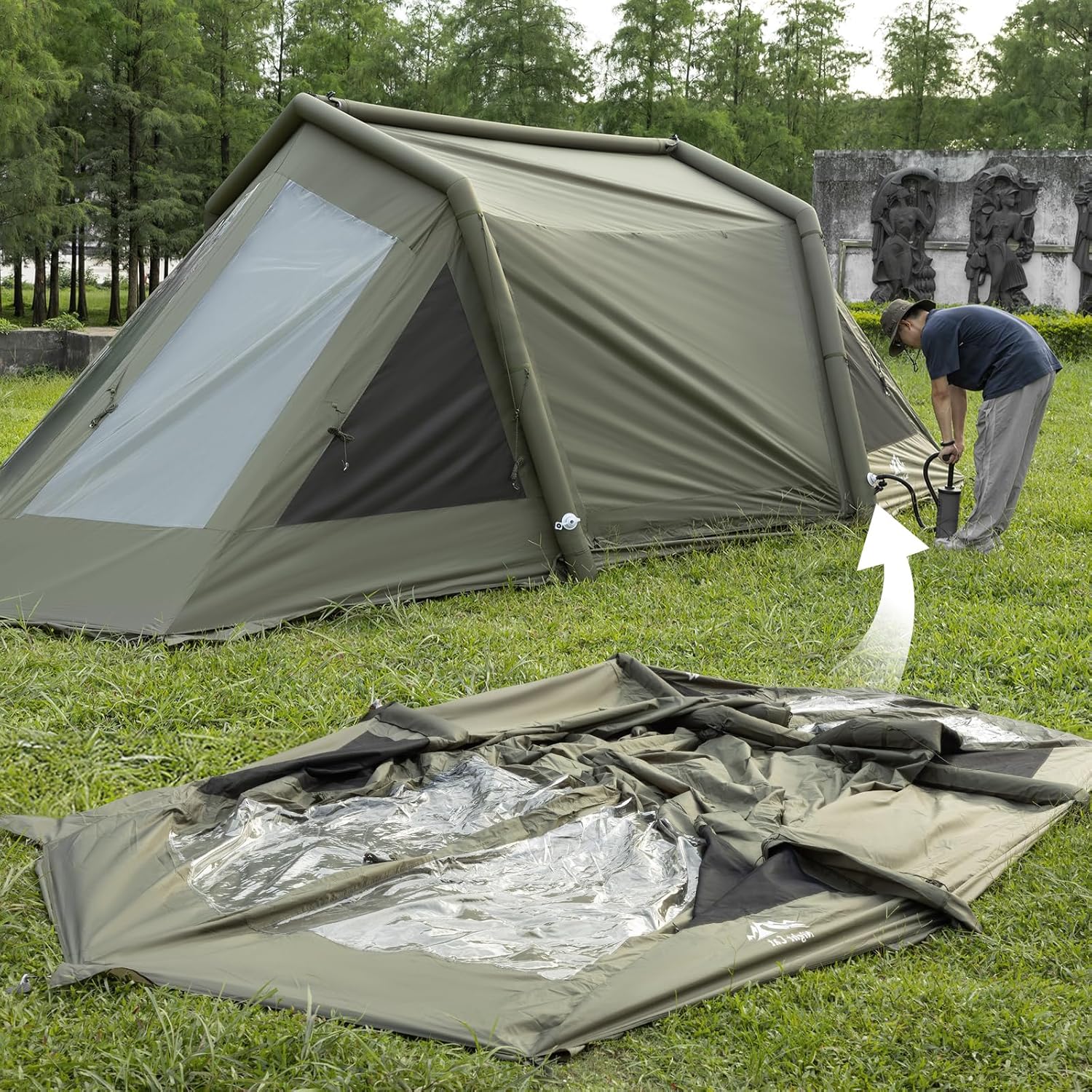 Night Cat 8 Man Inflatable Tent with 2 Bedrooms - Longshot Tactical