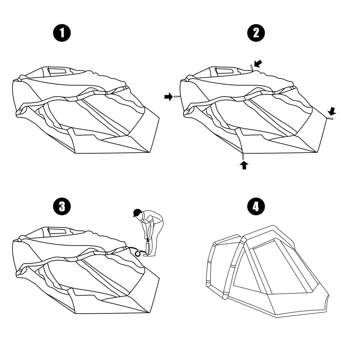 Night Cat 8 Man Inflatable Tent with 2 Bedrooms - Longshot Tactical
