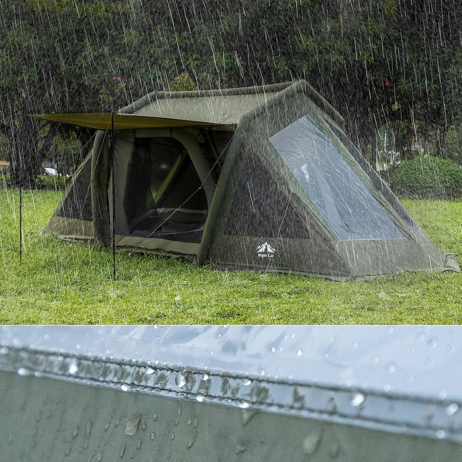 Night Cat 8 Man Inflatable Tent with 2 Bedrooms - Longshot Tactical