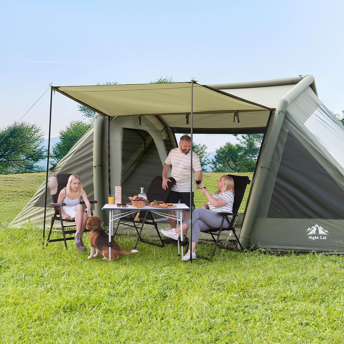 Night Cat 8 Man Inflatable Tent with 2 Bedrooms - Longshot Tactical