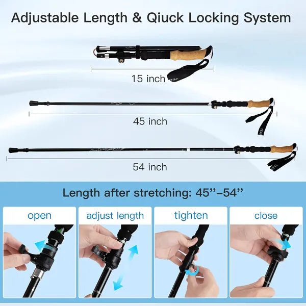 Night Cat Folding Trekking Poles - Longshot Tactical