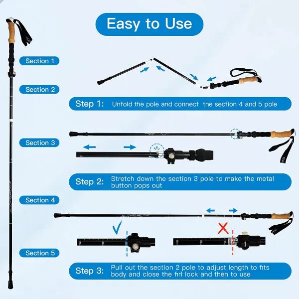 Night Cat Folding Trekking Poles - Longshot Tactical