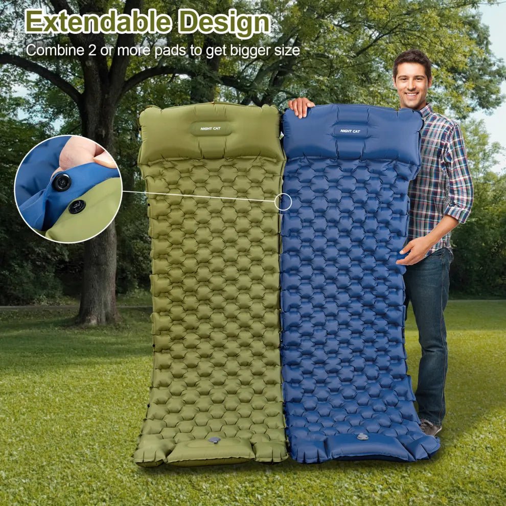 Night Cat Inflatable Sleeping Air Pad with Pillow - Longshot Tactical
