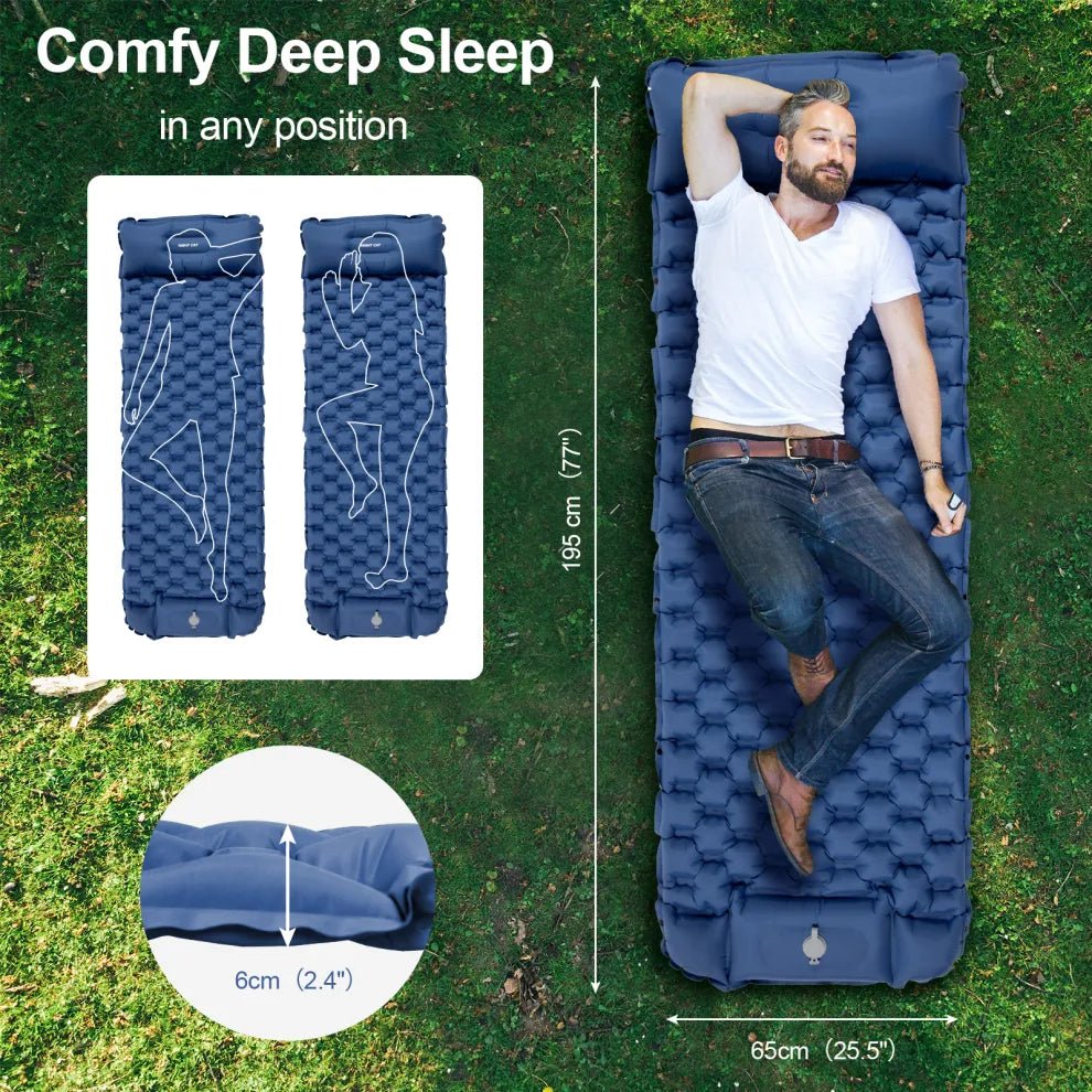 Night Cat Inflatable Sleeping Air Pad with Pillow - Longshot Tactical