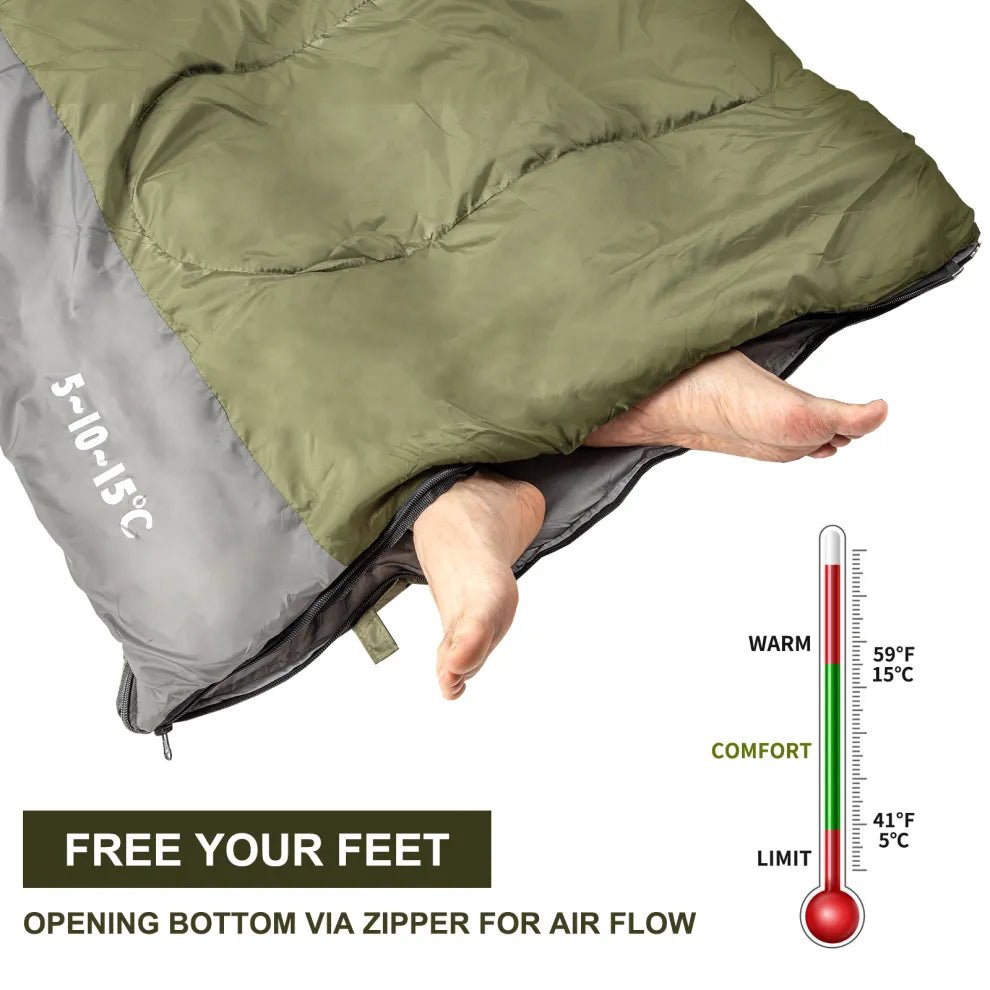 Night Cat Lightweight Backpacking Sleeping Bag for Adults - 3 Seasons - Longshot Tactical
