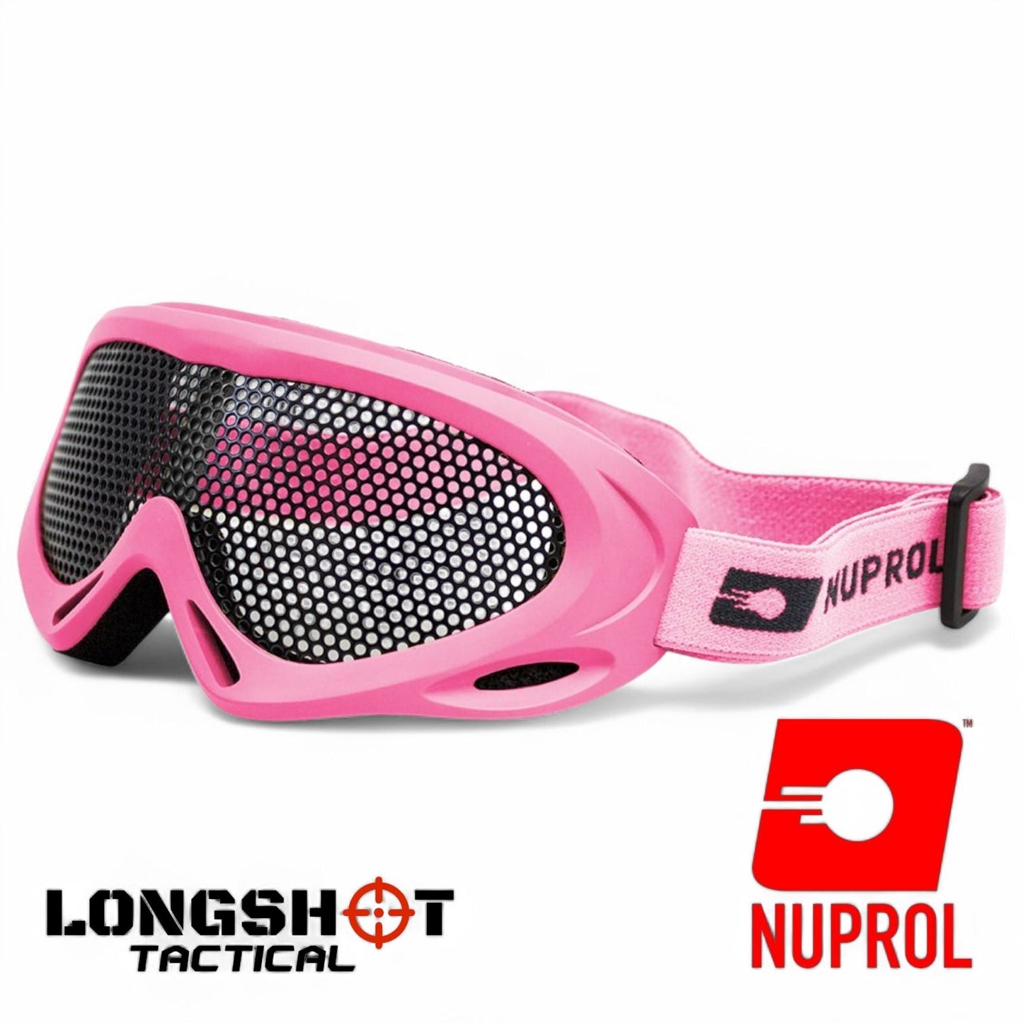 Nuprol Pro Tactical Airsoft mesh goggles - Large, Pink - Longshot Tactical