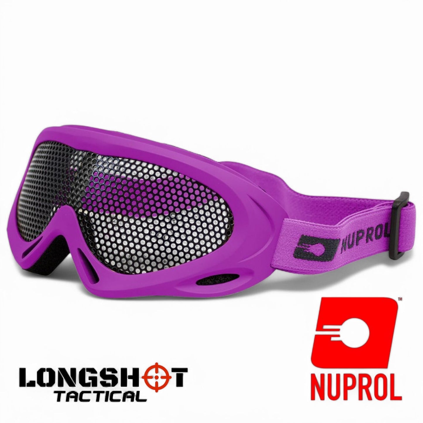 Nuprol Pro Tactical Airsoft mesh goggles - Large, Purple - Longshot Tactical
