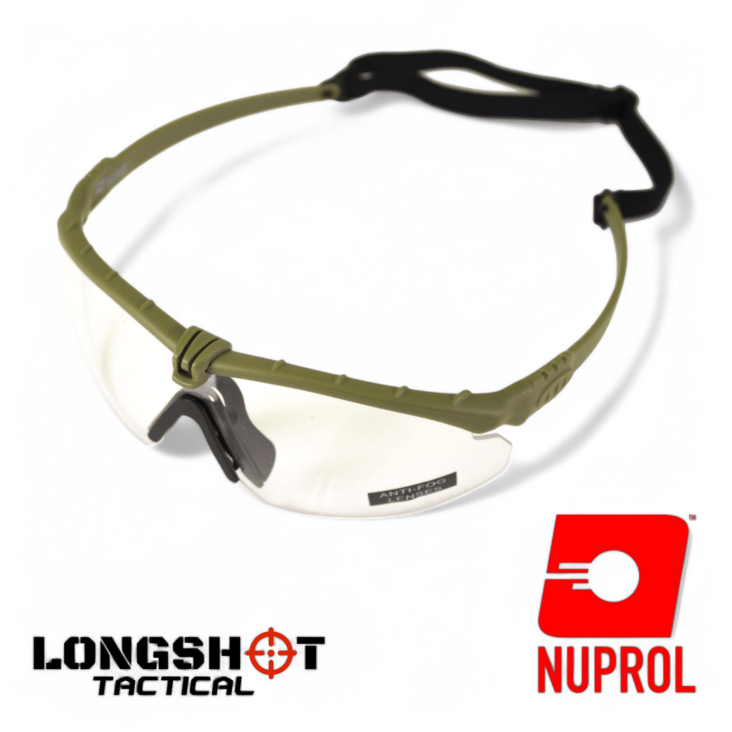 Nuprol Tactical Airsoft Olive Green Battle Pro's - With Optical Lens Instert. - Longshot Tactical
