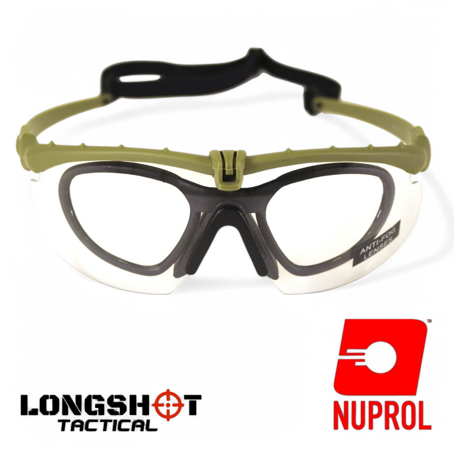 Nuprol Tactical Airsoft Olive Green Battle Pro's - With Optical Lens Instert. - Longshot Tactical