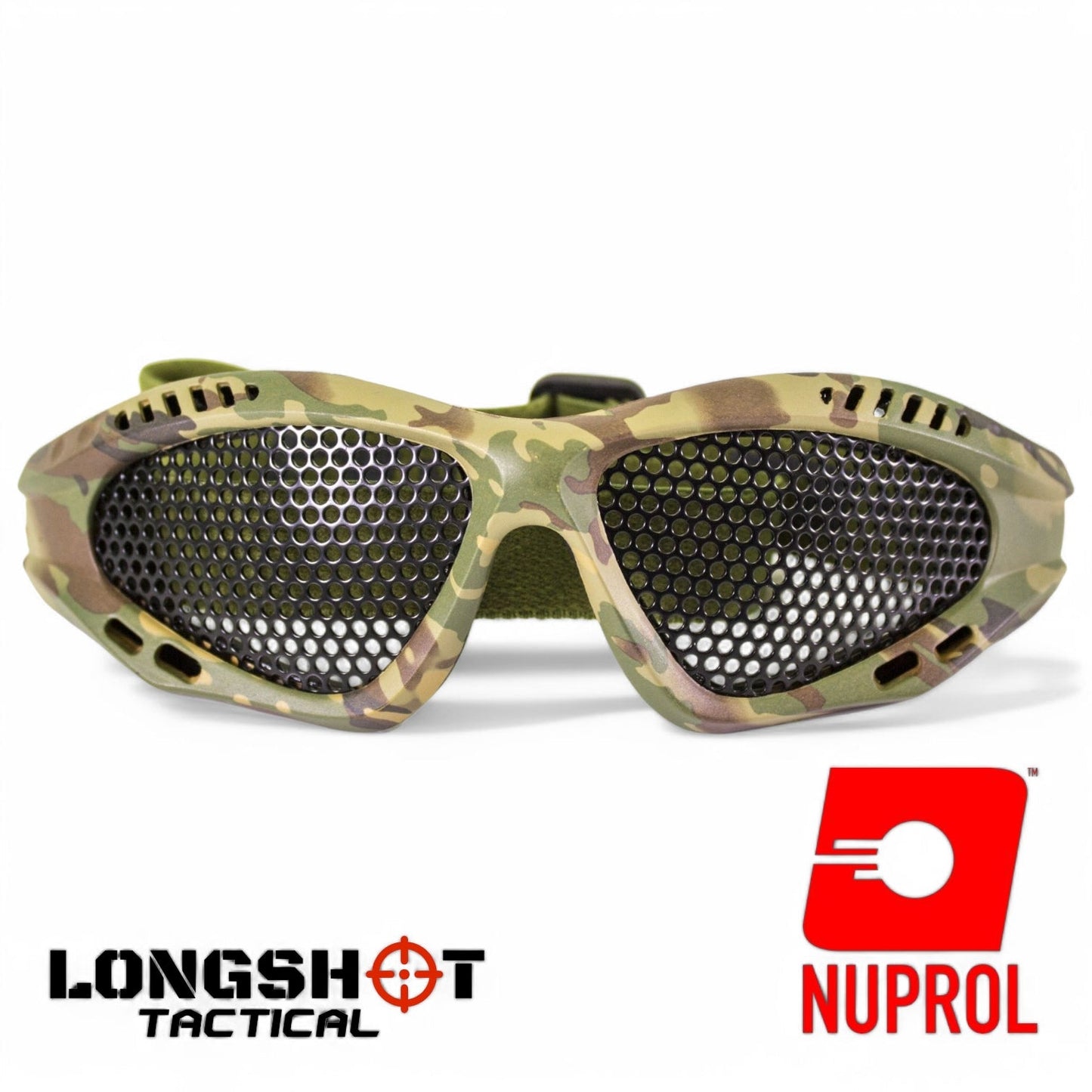 Nuprol Tactical Airsoft Shades Eye Protection - Camo, Small - Longshot Tactical