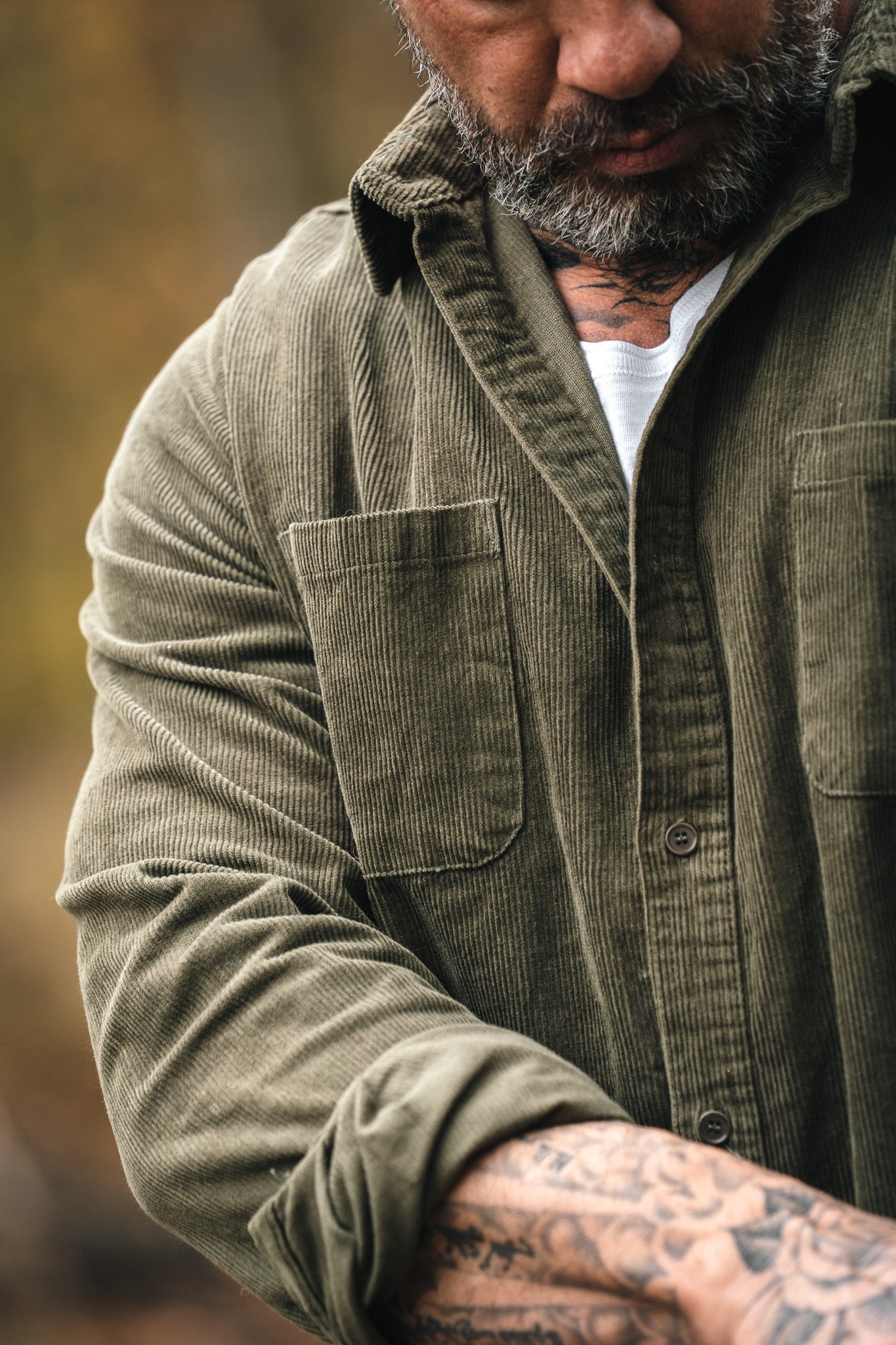 NVYSKN Heavy Cord Shirt – 300 GSM Cotton Corduroy Overshirt - Longshot Tactical