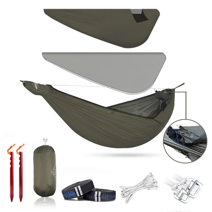 Onewind Airstream 11' Hammock with Detachable Zipper Bugnet and Wind Sock - Longshot Tactical