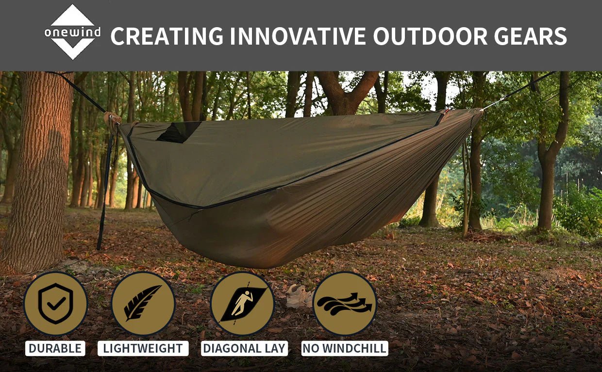 Onewind Airstream 11' Hammock with Detachable Zipper Bugnet and Wind Sock - Longshot Tactical