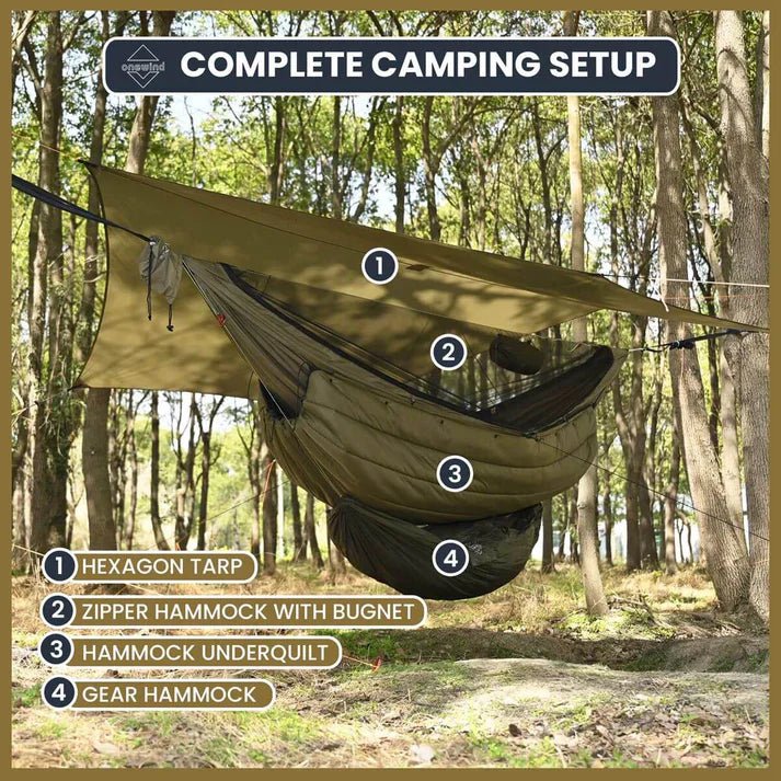 Onewind Nebula 12' Hexagonal Tarp Hammock Rain Fly - Longshot Tactical