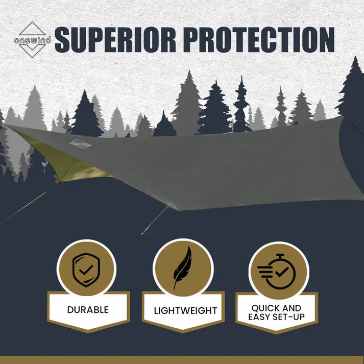 Onewind Nebula 12' Hexagonal Tarp Hammock Rain Fly - Longshot Tactical