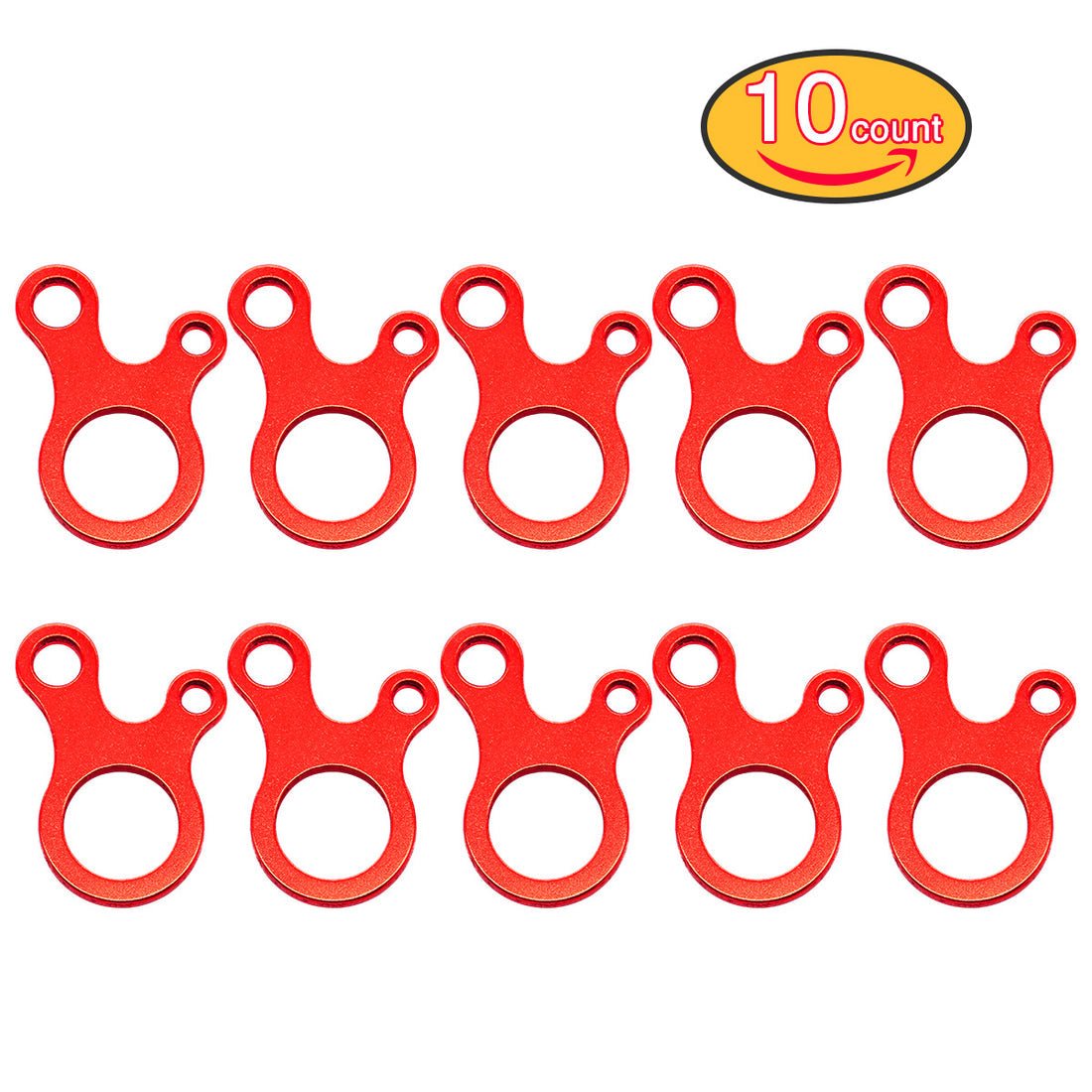 Onewind Outdoors 3 Holes Guyline Tensioner - Red - 10pcs - Longshot Tactical
