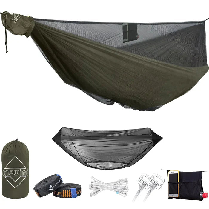 Onewind Outdoors Aerie 11' Double Camping Hammock with Mosquito Net - Longshot Tactical